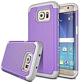 S7 Edge case, Kaptron Galaxy S7 Edge - Double Tone Dual Layer Hybrid Defender Case for Samsung Galaxy S7 Edge (Purple + Grey)