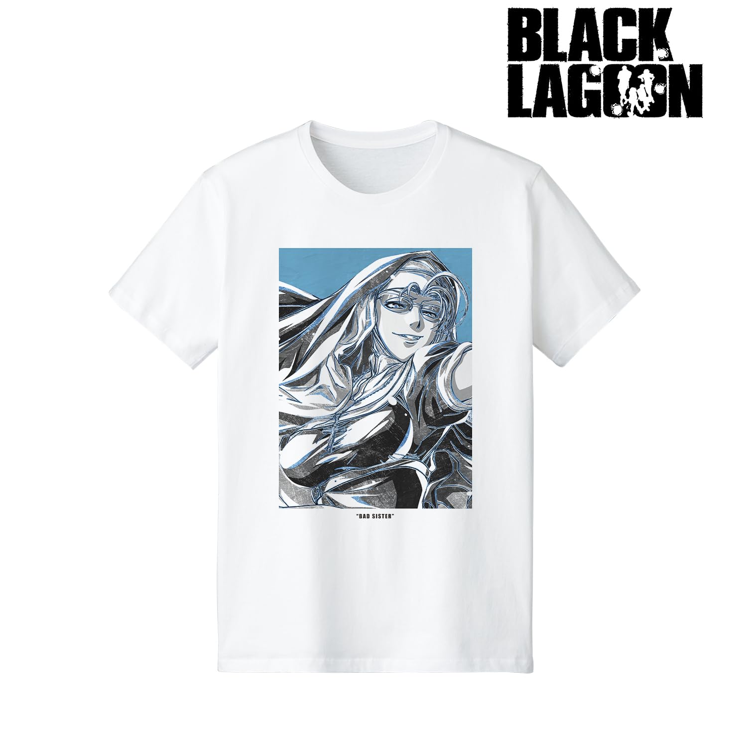 BLACK LAGOON BLACK & WHITE原作コマTシャツ BLACK LAGOON ロベルタ 原作シーン Tシャツ レディース 黒 М