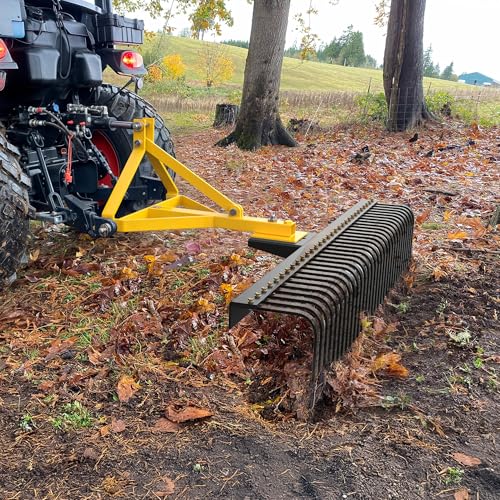 Image of YITAMOTOR 3 Point Landscape Rock Rake for CAT 1, 5 FT Attach Tractor Rake