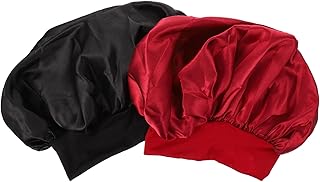 FRCOLOR 2 Peças Touca De Noite Touca De Cabelo De Cetim Bandana Para Cabelo Lenço De Cetim Touca Touca De Banho Reutilizável Envoltório De Cabelo Para Dormir Touca De Dormir Touca De