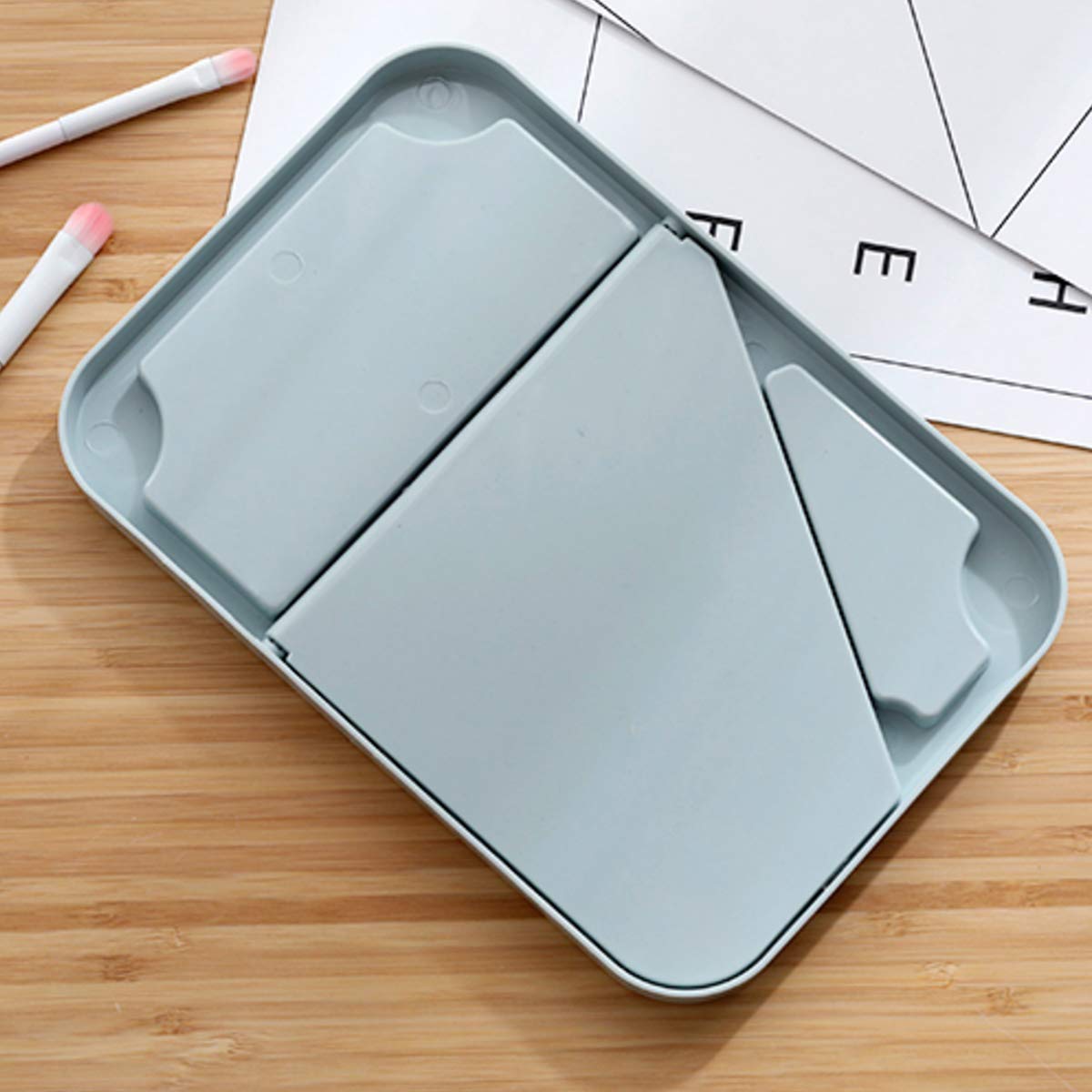 Queenly Acrylonitrile Butadiene Styrene (Abs) Makeup Mirror (Blue,1Pcs)(Framed , Rectangular, Dresser Mount) 3
