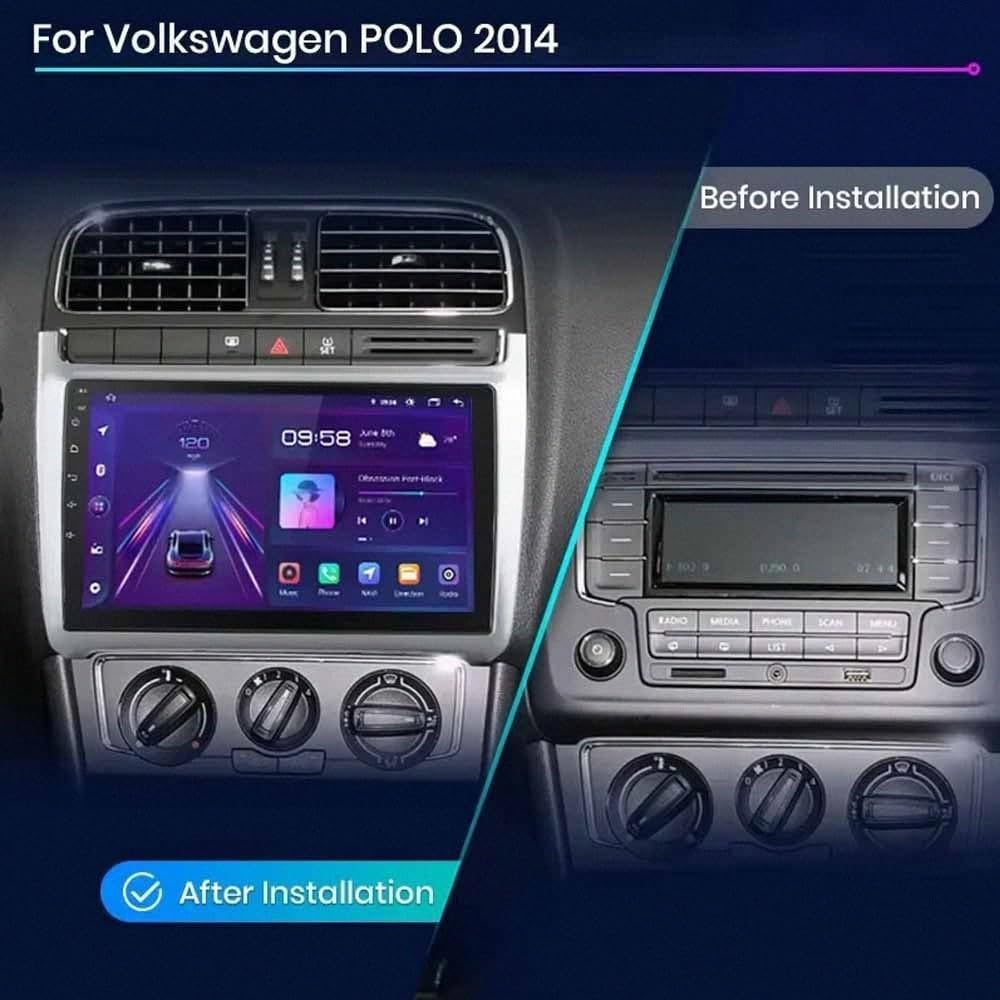 Touchscreen Autoradiao Multimedia Player für Volkswagen Crossfox 2003-2009 Bildschirm mit Bluetooth-Freisprecheinrichtung, Sprachassistent, Live-Navigation, 8 Kern 6G+128G