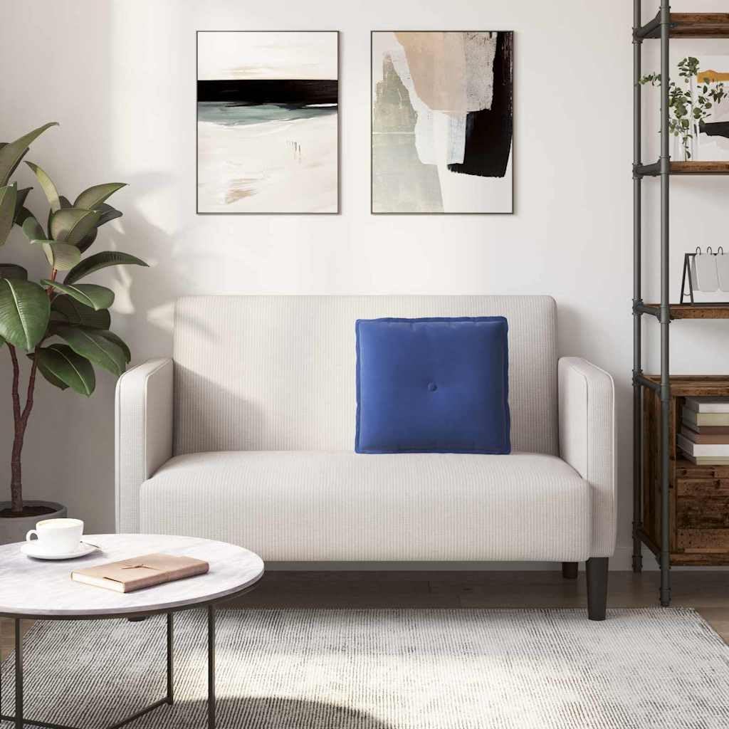 Cuscino per la schiena, blu polizia, 50 x 45 cm, tessuto a coste con imbottitura in poliestere, rivestimento rimovibile, supporto lombare ergonomico per ufficio, divano, letto e soggiorno