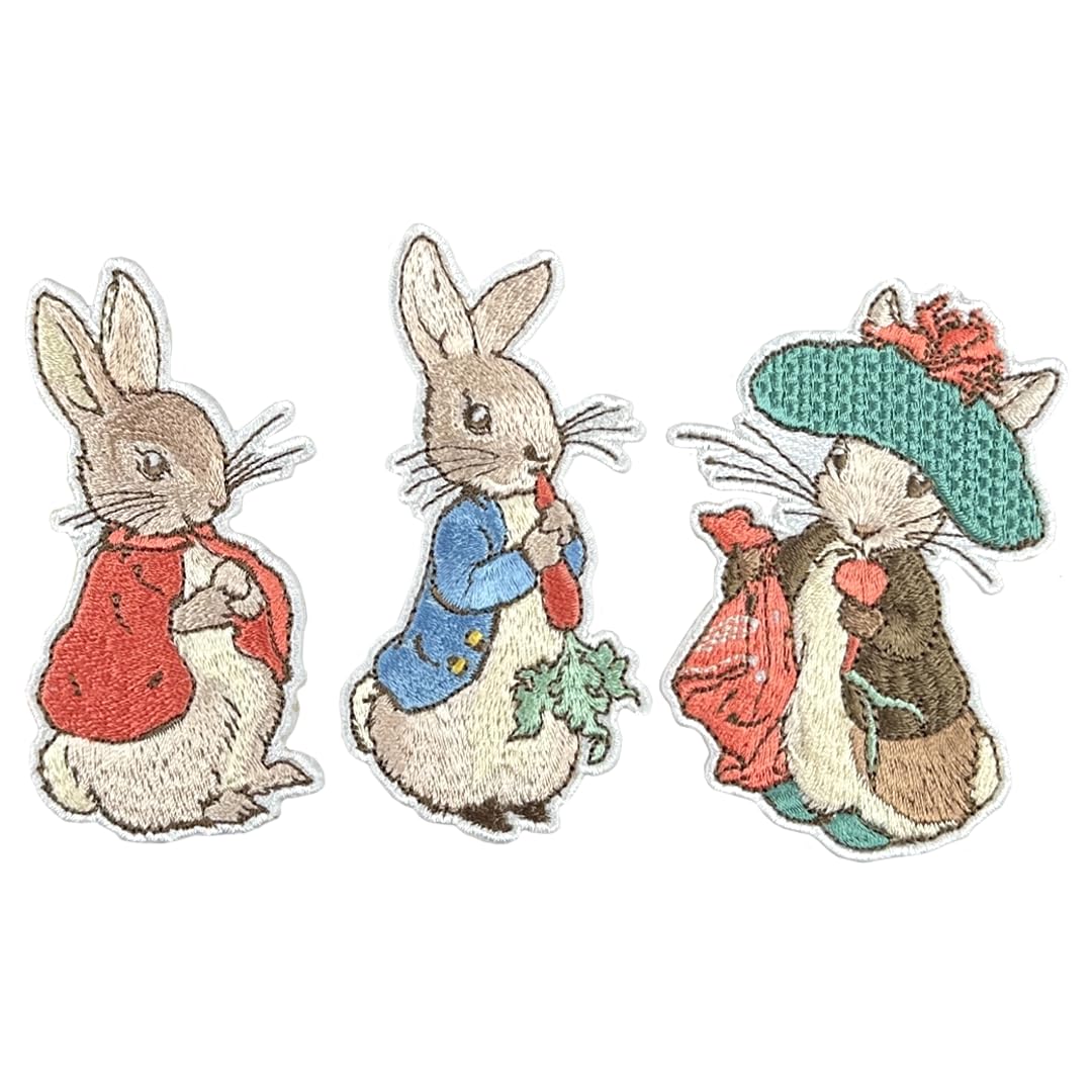 Pawprint Family | Peter Rabbit, Flopsy, and Benjamin Bunny Sew on Patch Set | Official Merchandise from Beatrix Potter's The Tale of Peter Rabbit