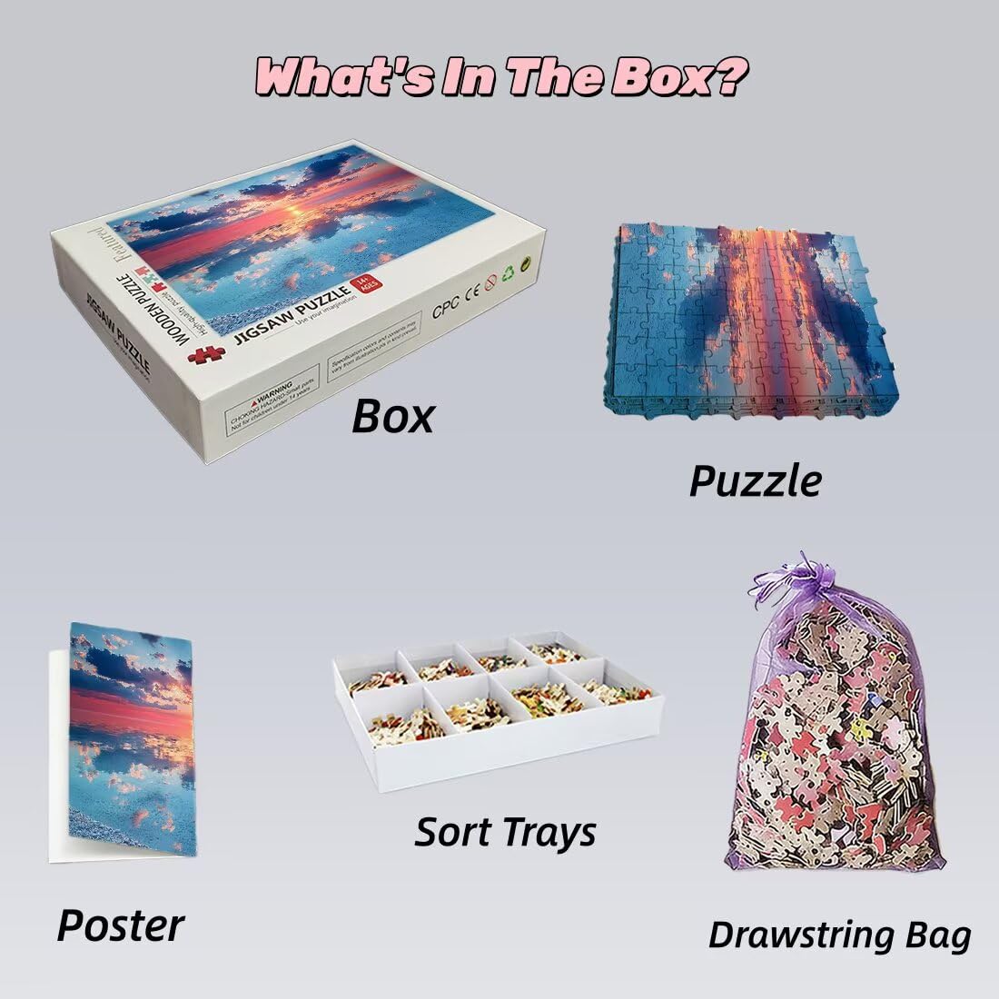 Puzzle 1000 elementów Krajobraz, puzzle dla dorosłych Natura, klasyczne puzzle Wyzwanie edukacyjne Zabawki dla rodziny, niemożliwe drewniane puzzle z pudełkiem na prezent, dekoracja ścienna na obraz