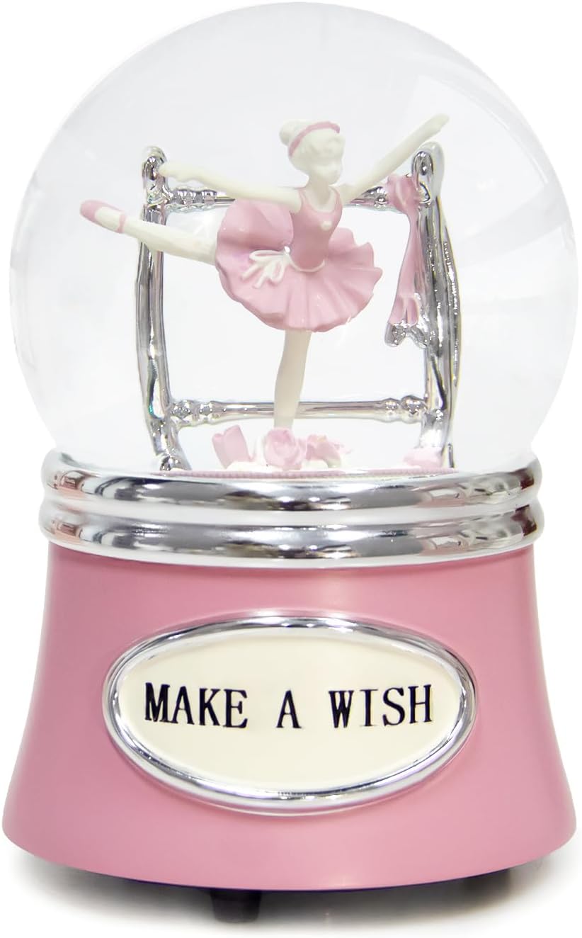 Ballerina Snow Globe, Christmas Music Box Snowglobes, Rotating Ballet Dance Gifts for Girls, 100MM Water Globe Musical Boxes, Plays Melody Fur Elise
