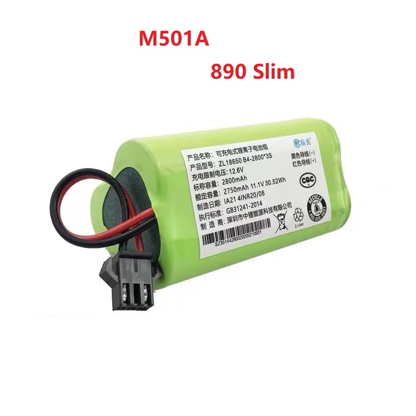 RAYPUR Batería De 2800 MAh Compatible Con Lefant M501A Compatible Con CECOTEC Conga 890 Slim Conga Slim 890 Conga Slim 890 Aspiradora Robótica Húmeda Delgada De 10.8 V 11.1 V (color : 2 Piezas