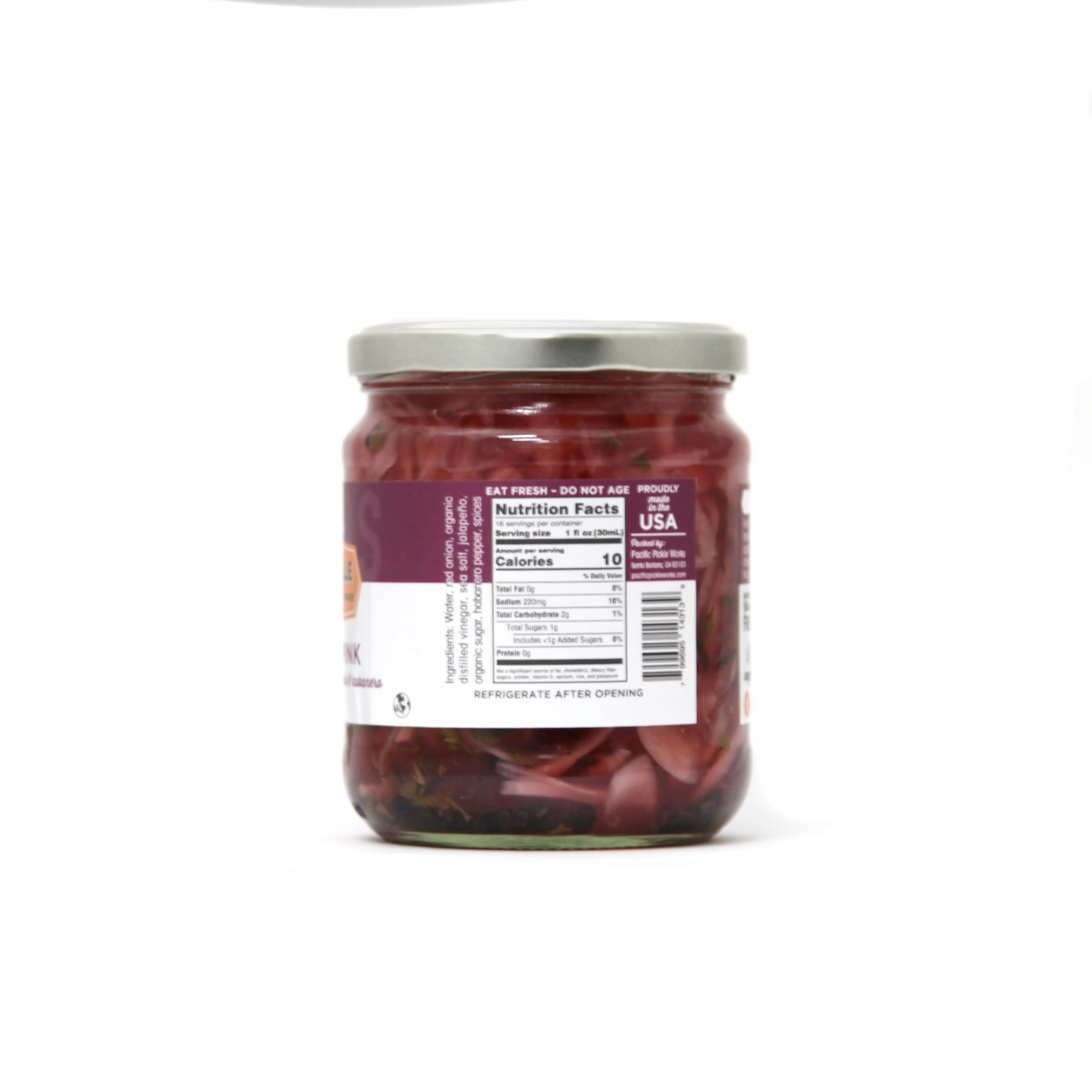 Pacific Pickle Works, Pickled in Pink - Pickled Sliced Red Onions, 16 Fl Oz (Pack of 2)