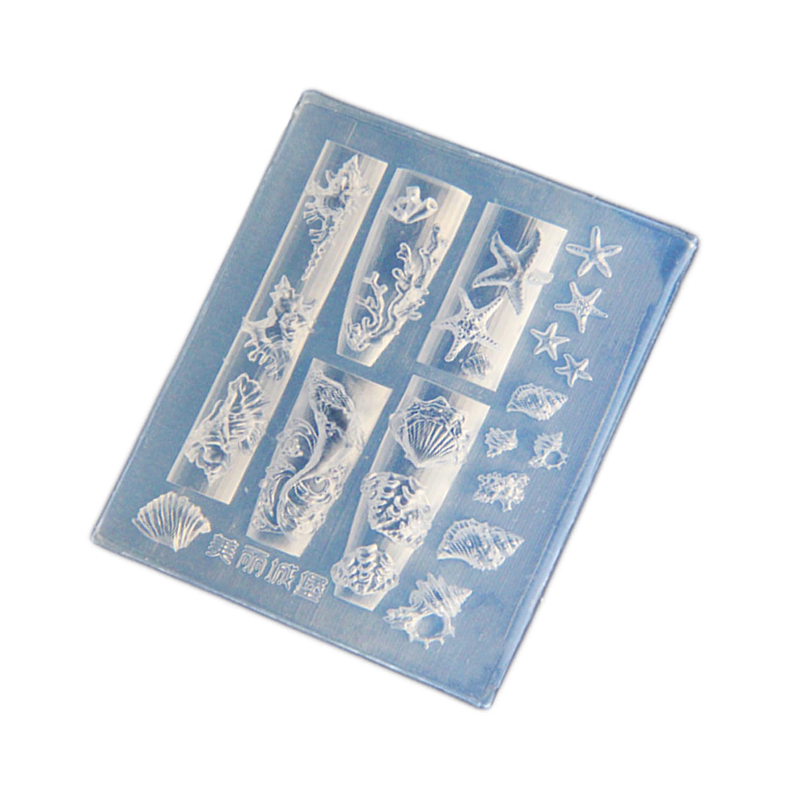 YUELER Sea Themed Silicone Nails Art Mold Set with Whale and Shell Designs for Manicure Fashionable Nails Art Designs Moulds