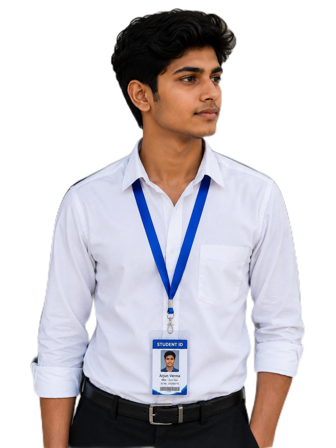 C&R Royal Blue Satin ID Lanyard Pack of 100-17.5 Inch Loop 35 Inch Full - Metal Hook Neck Belt Dori for Office School College Corporate Events ID Card school id card office id card lanyard id-image-9