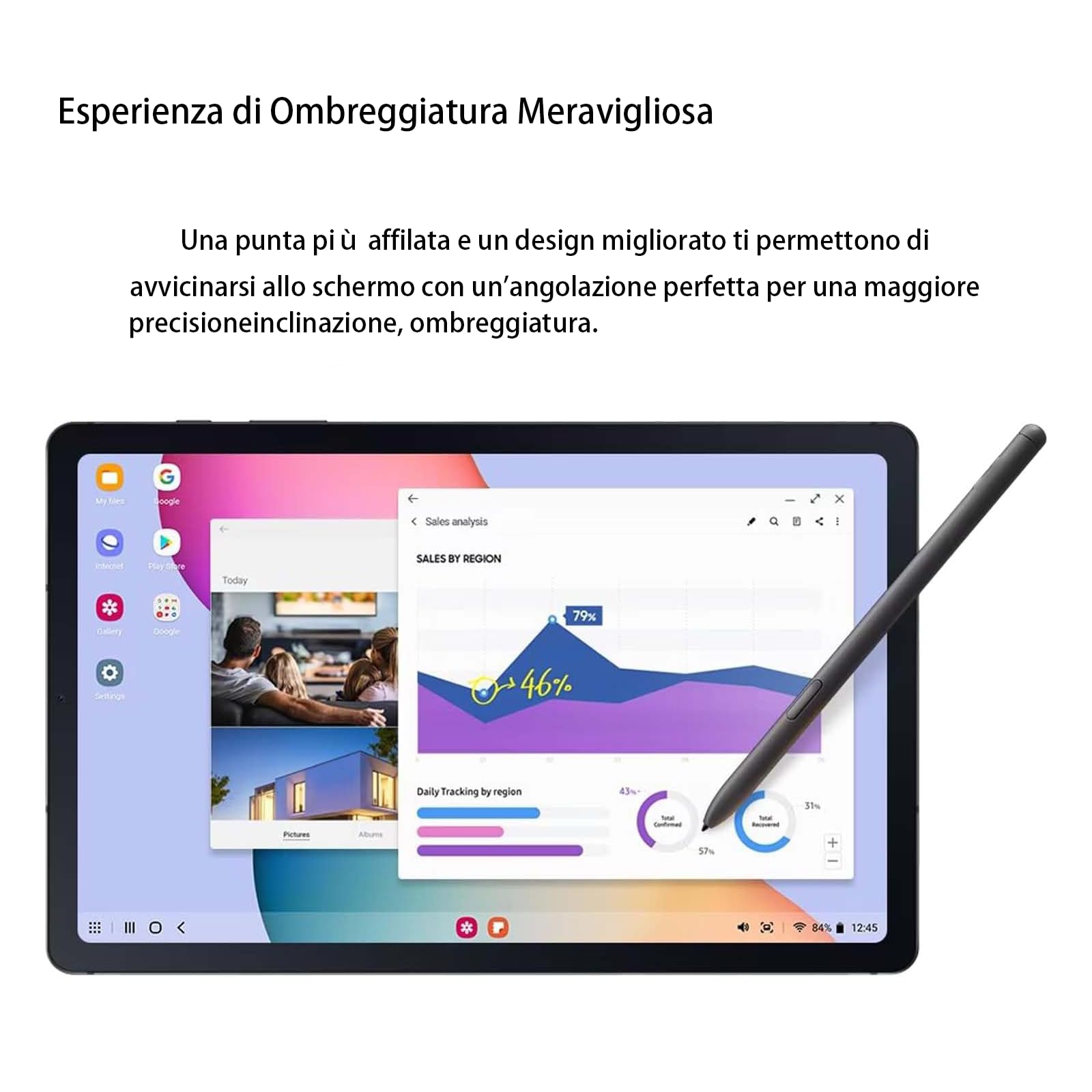 2 Pcs Galaxy Tab S6 Lite Penna Stylus di Ricambio per Samsung Galaxy Tab S6 Lite (EJ-PP610) Penna Touch S Pen senza Bluetooth (Nero)