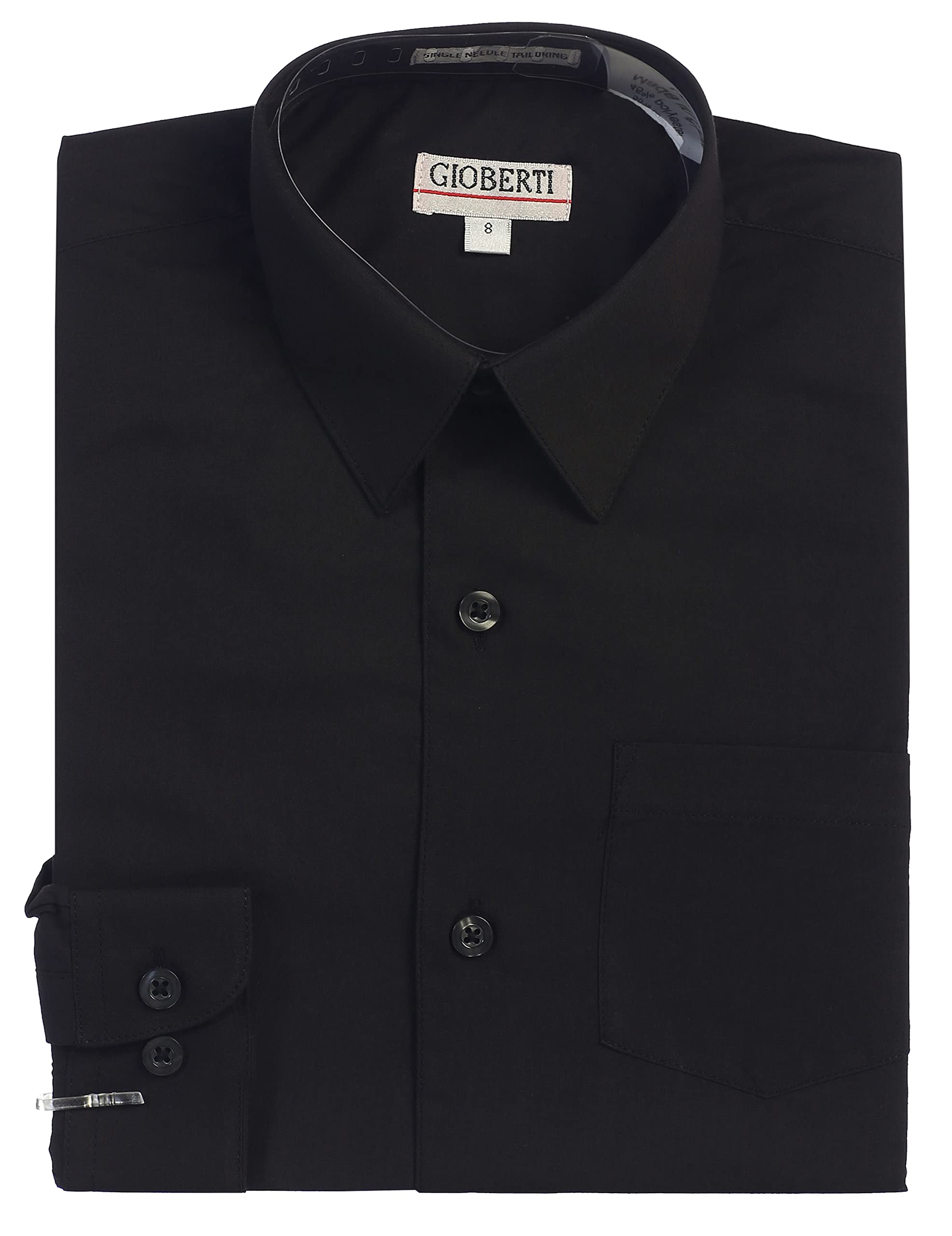GiobertiBoys Long Sleeve Solid Dress Shirt