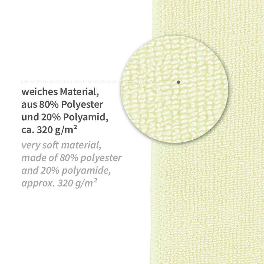 50 Stück Hygoclean Mikrofasertücher Micro Master Premium | Polyester/Polyamid, gelb, L: 40cm, B: 40cm, Karton, Mikrofasertücher, Reinigungstuch, Putztuch