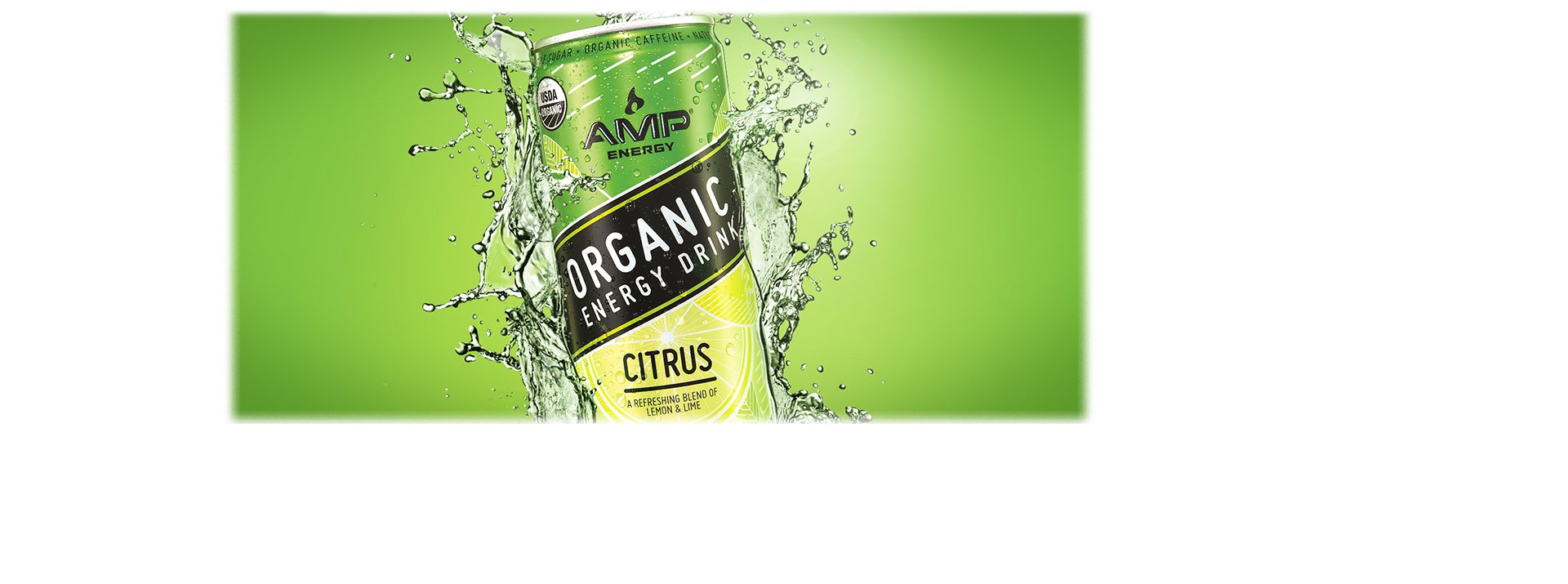 AMP Energy, Organic Energy Drink, Citrus, 12 oz Cans (12 Pack)