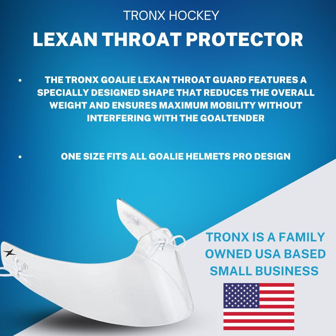 TronX Lexan Clear Anti-Fog/Anti-Scratch Round Style Hockey Goalie Throat Protector