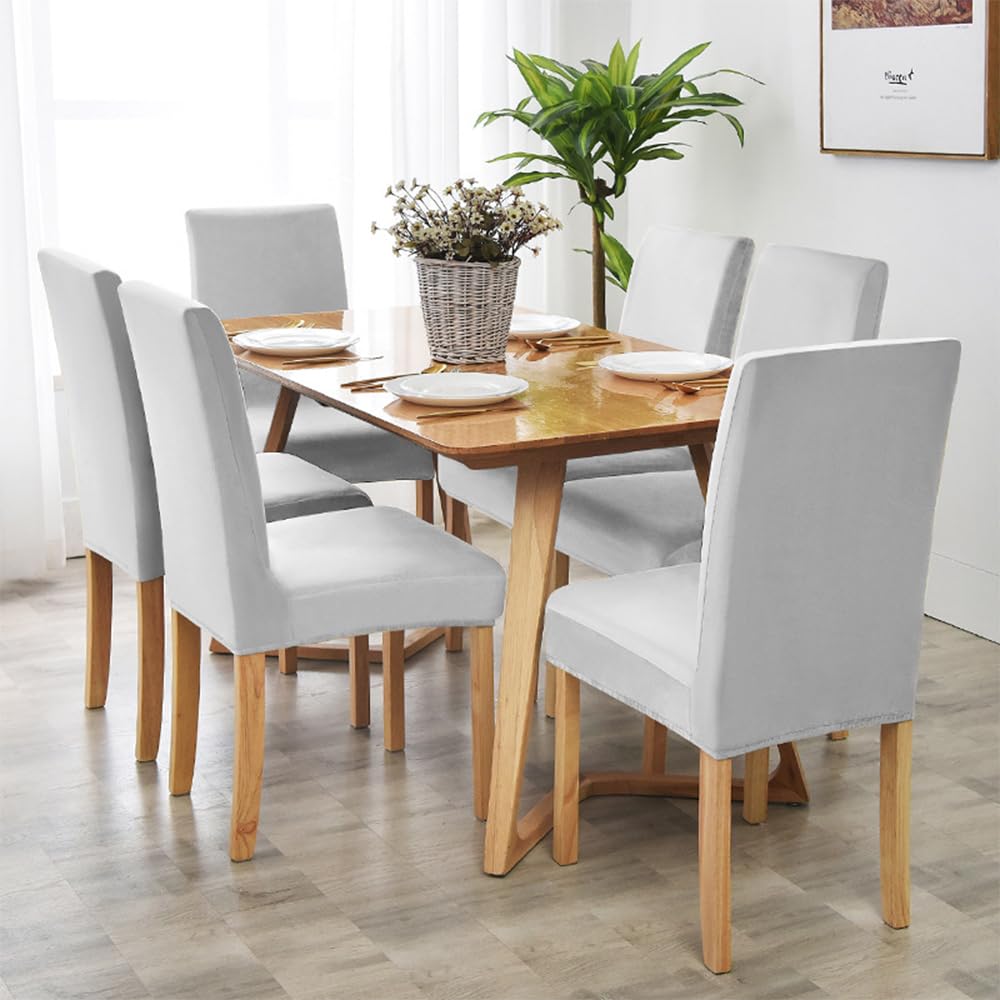 Fluwelen Eetkamer Stoelhoezen Set van 2/4/6, Stoel Slipcover Afneembare Wasbare Keuken Stoel Beschermer Covers voor Eetkamer, Feest, Hotel (Color : #15, Size : 2 stuks