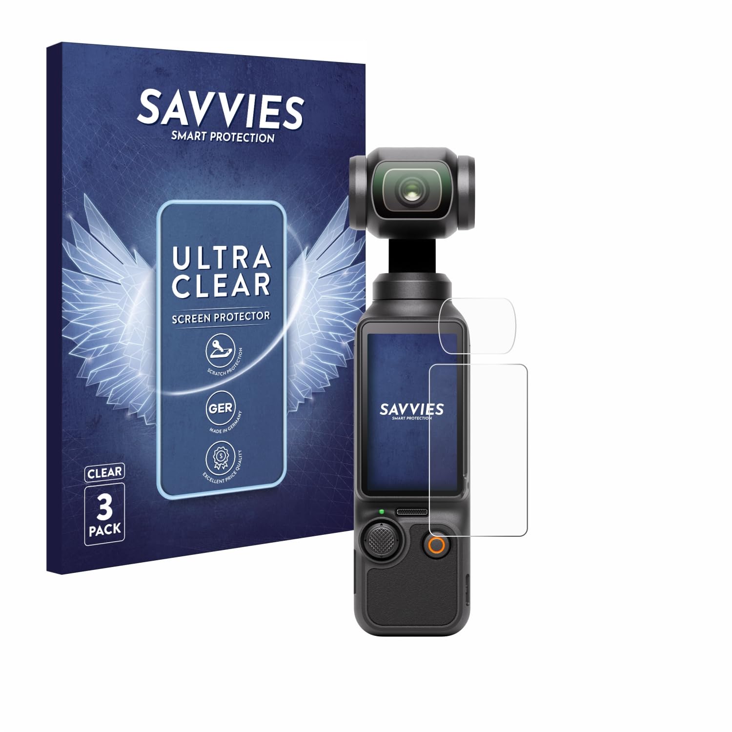 savvies 6 Pezzi Pellicola Protettiva per DJI Osmo Pocket 3 (Display + Lente) Protezione Schermo Trasparente