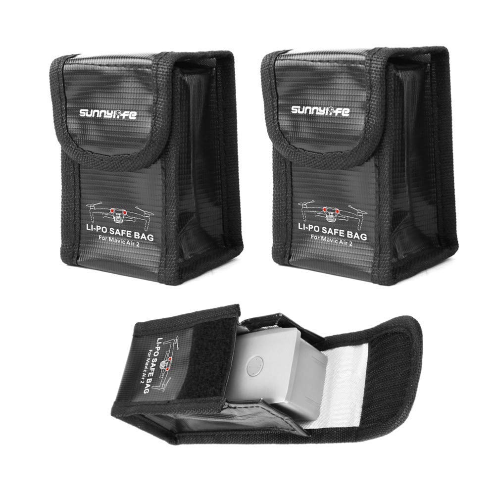 gouduoduo2018 Mavic Air 2 Lipo Bag Safety Guard Battery Safe Bag for DJI Air 2S / Mavic Air 2 Drone Accessories (3pcs S for 1pc Battery)