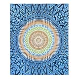 Sibiles - Pareo Tapiz de Pared y Pareo Grande de Playa para Suelo Microfibra de 140x190 cm cm Mandala Oramis Turquesa