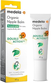 Medela Organic Nipple Cream, Soothing and Nourishing for Breastfeeding Mums, Made from Natural and Safe Ingredients, Fast Relief for Sore Nipples, Postpartum Essentials, 40 g