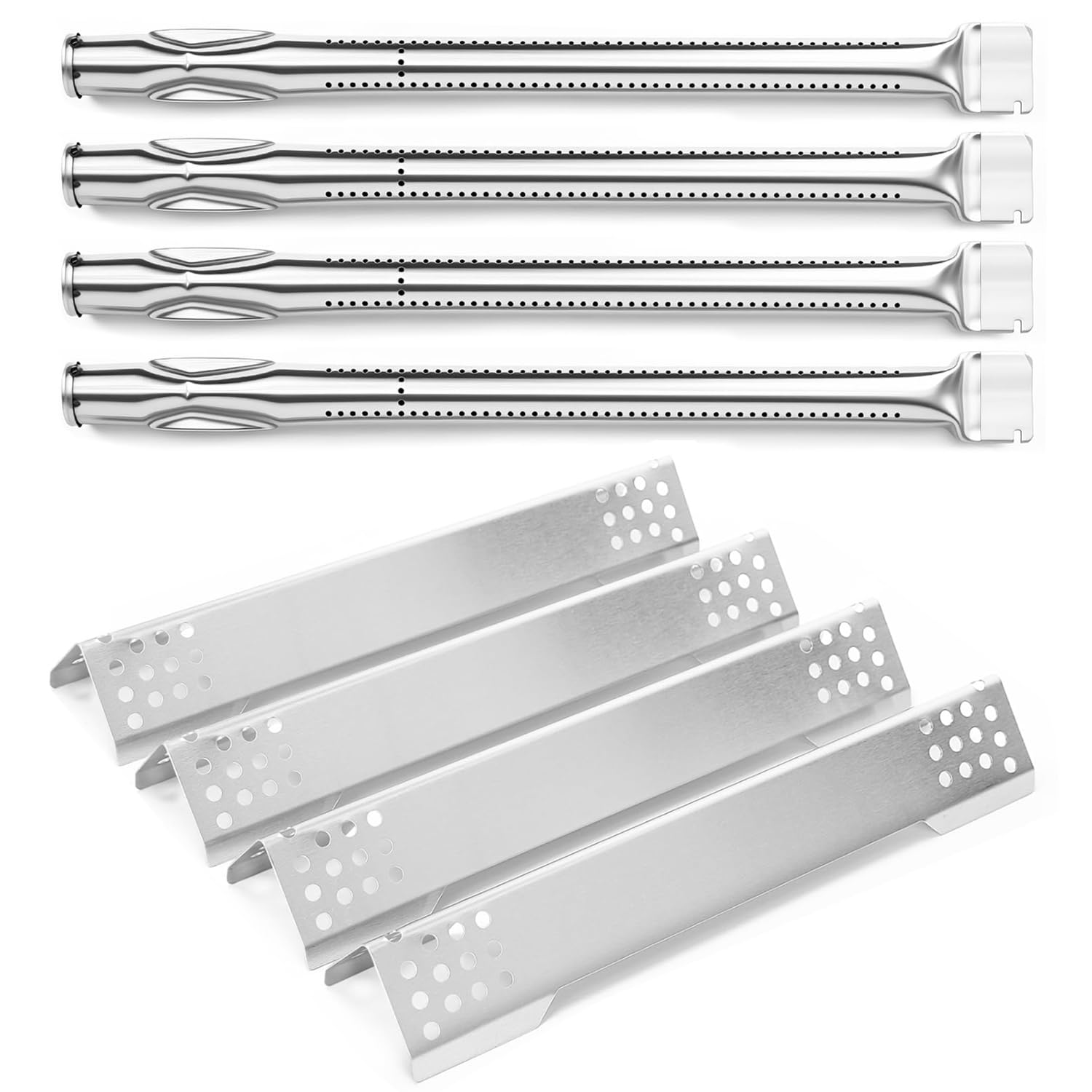 Palnik i osłona palnika ze stali nierdzewnej do palników Rösle Videro G2, G3, G4, G6, 40 cm, szyny aromatyczne, części zamienne do Rösle Videro G2-S, G3-S, G4-S, G6-S, 4-częściowy