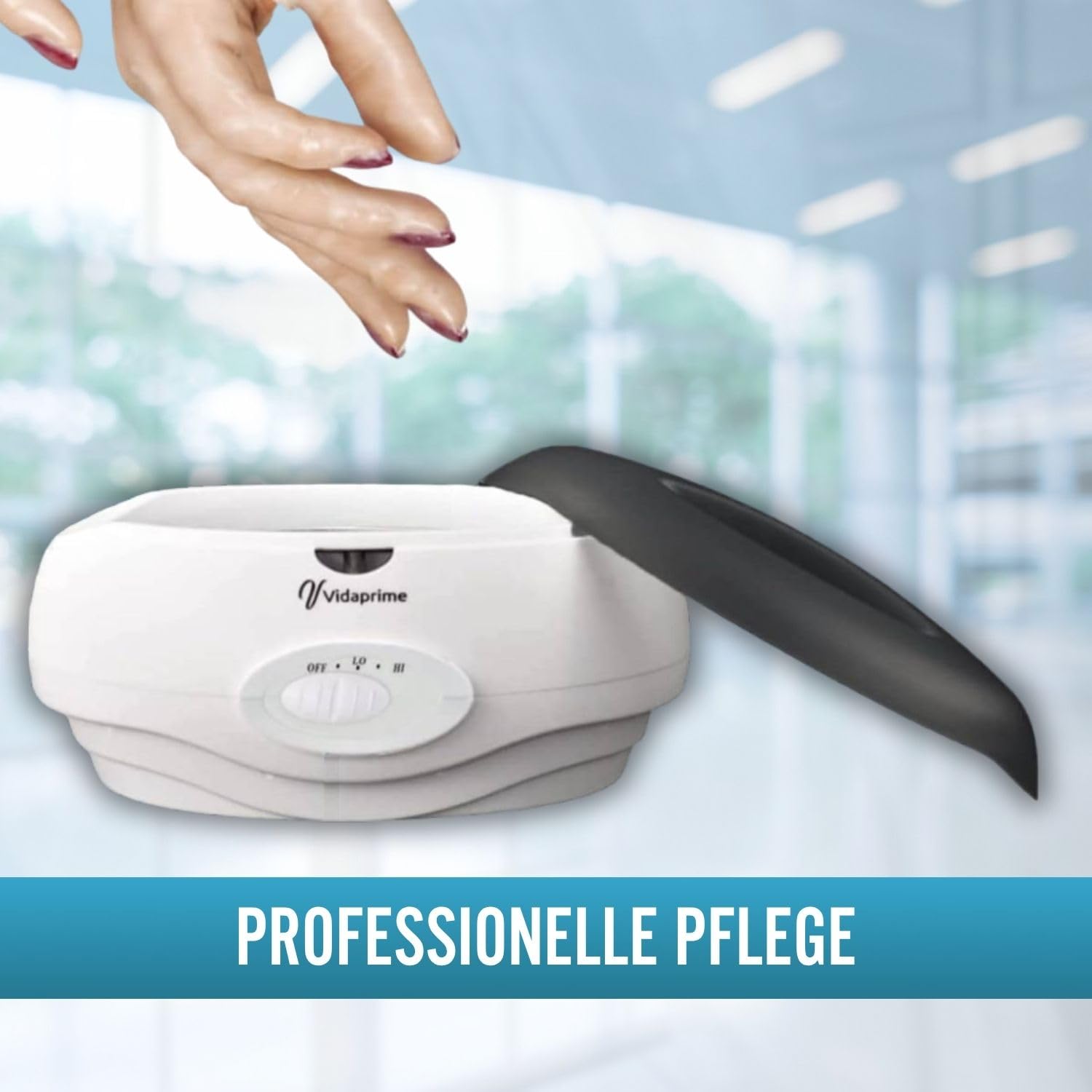 OrtoPrime Paraffinbad für Hände und Füße – 3L Wachsbad für Parafintherapie bei Arthrose & Schmerzen – Professionelles Paraffin Handbad – Parafinbad für Reha, Pflege & Thermotherapie