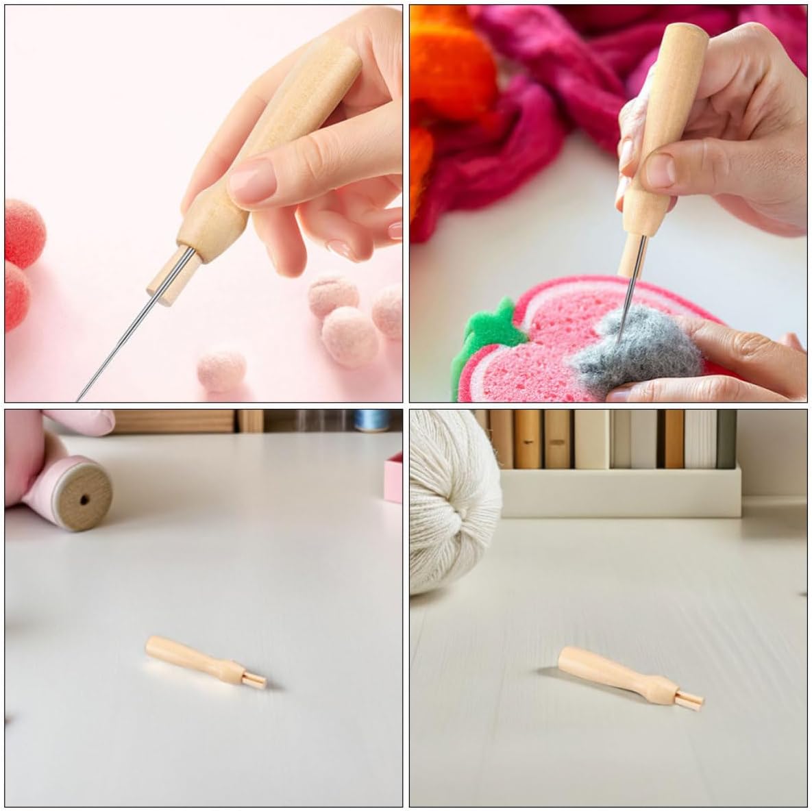 Wood Felting Needle Handle Set for Professionals, 12pcs