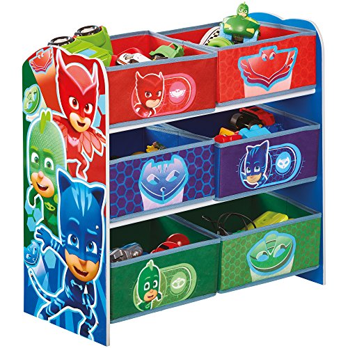 Hello Home PJ Masks Super Pigiamini-Mobile con contenitori per la cameretta a 6 Scomparti, Legno, Multicoloured, 30x63.5x60 cm