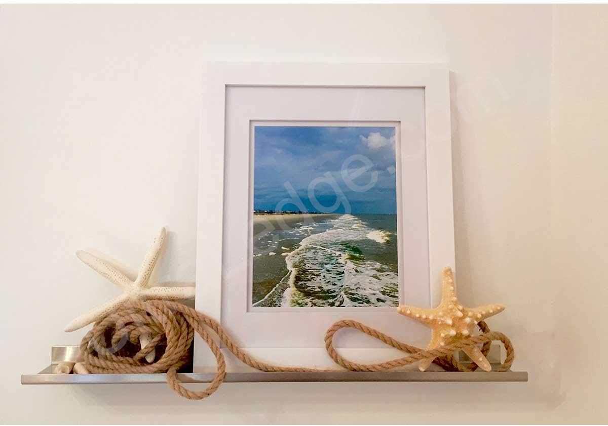 2'/24" Art Display/Picture Ledge/Floating Shelf, Metal, Modern (3.5" deep, Stainless Steel)
