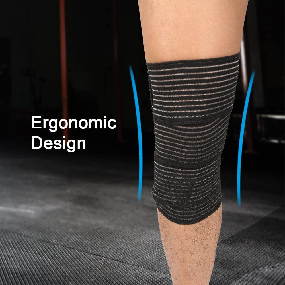 2 fasce elastiche extra lunghe per ginocchia, a compressione