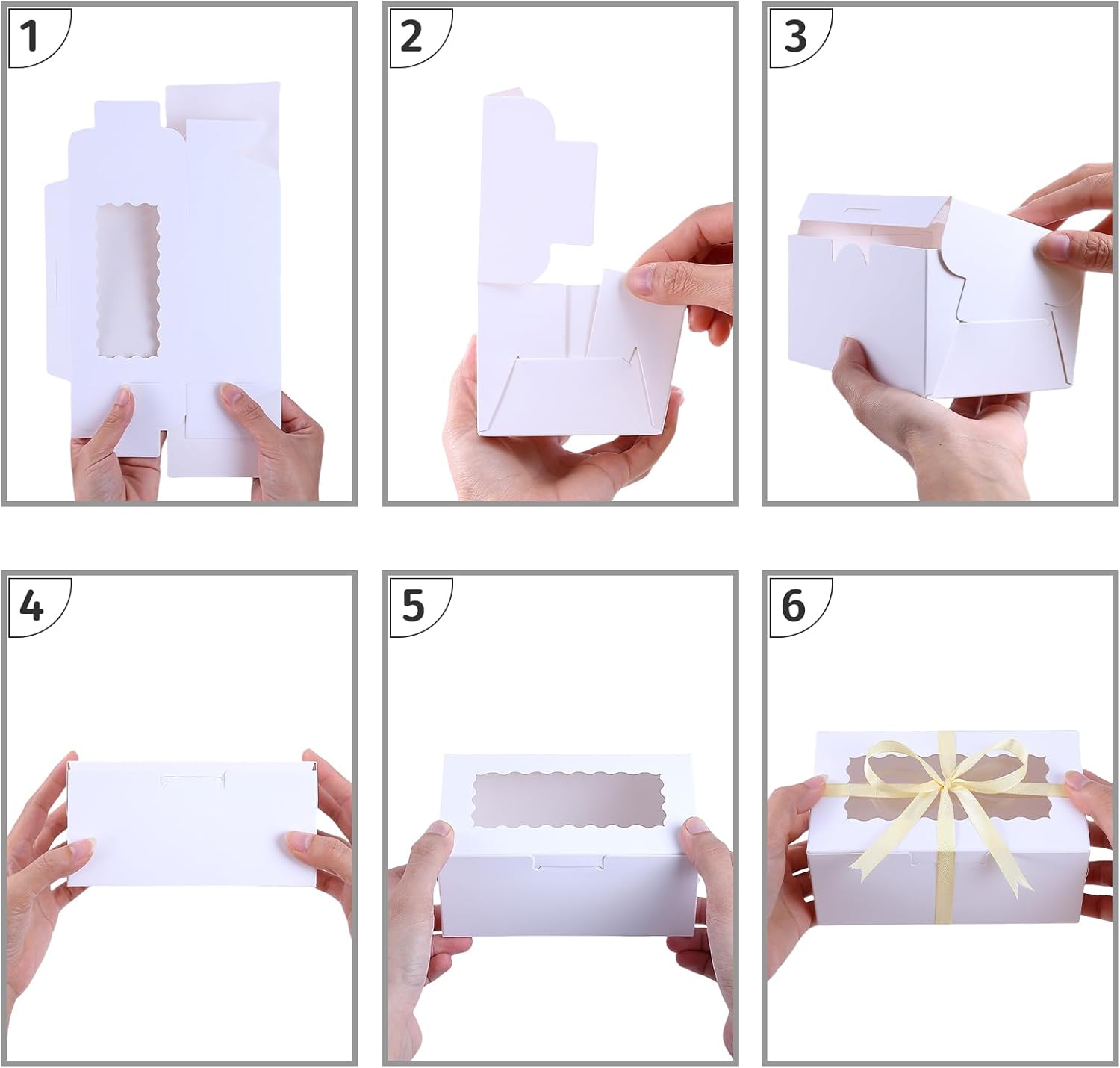 White Bakery Boxes with Window -. Inches Small Bakery, Cookie, Pastry,