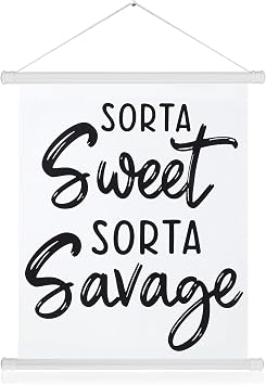 Spakon Teenager Girl Room Decor Sorta Sweet Sorta Savage Sign Aesthetic Hanging Stuff Cute Room Minimalist Wall Decor Bedroom Porch Aesthetic Decorations for Teen Girls