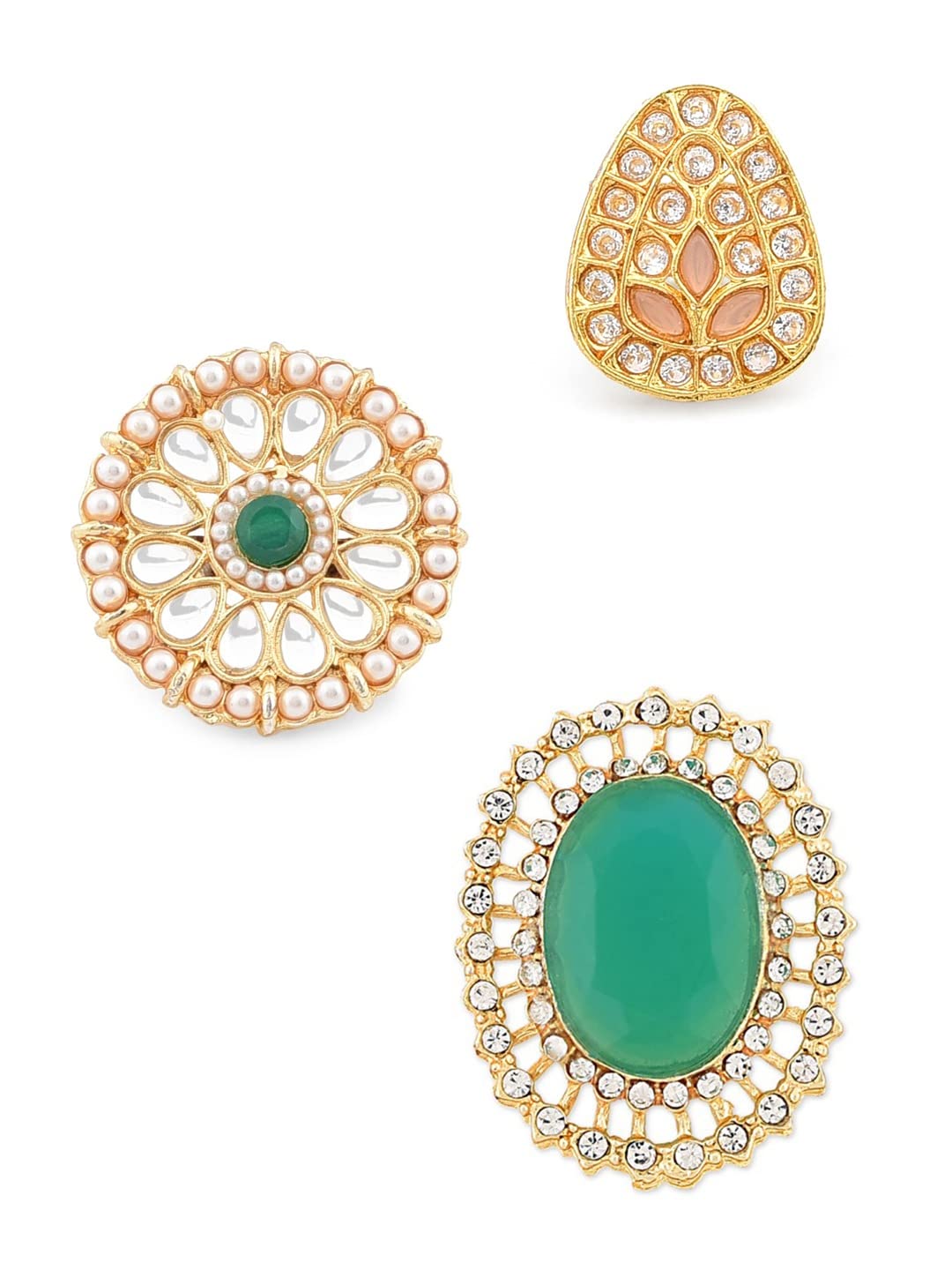 ZAVERI PEARLS Combo of 3 Ethnic Adjustable Finger Rings For Women-ZPFK12763 (B09TNV8BC3) Amazon Price History, Amazon Price Tracker