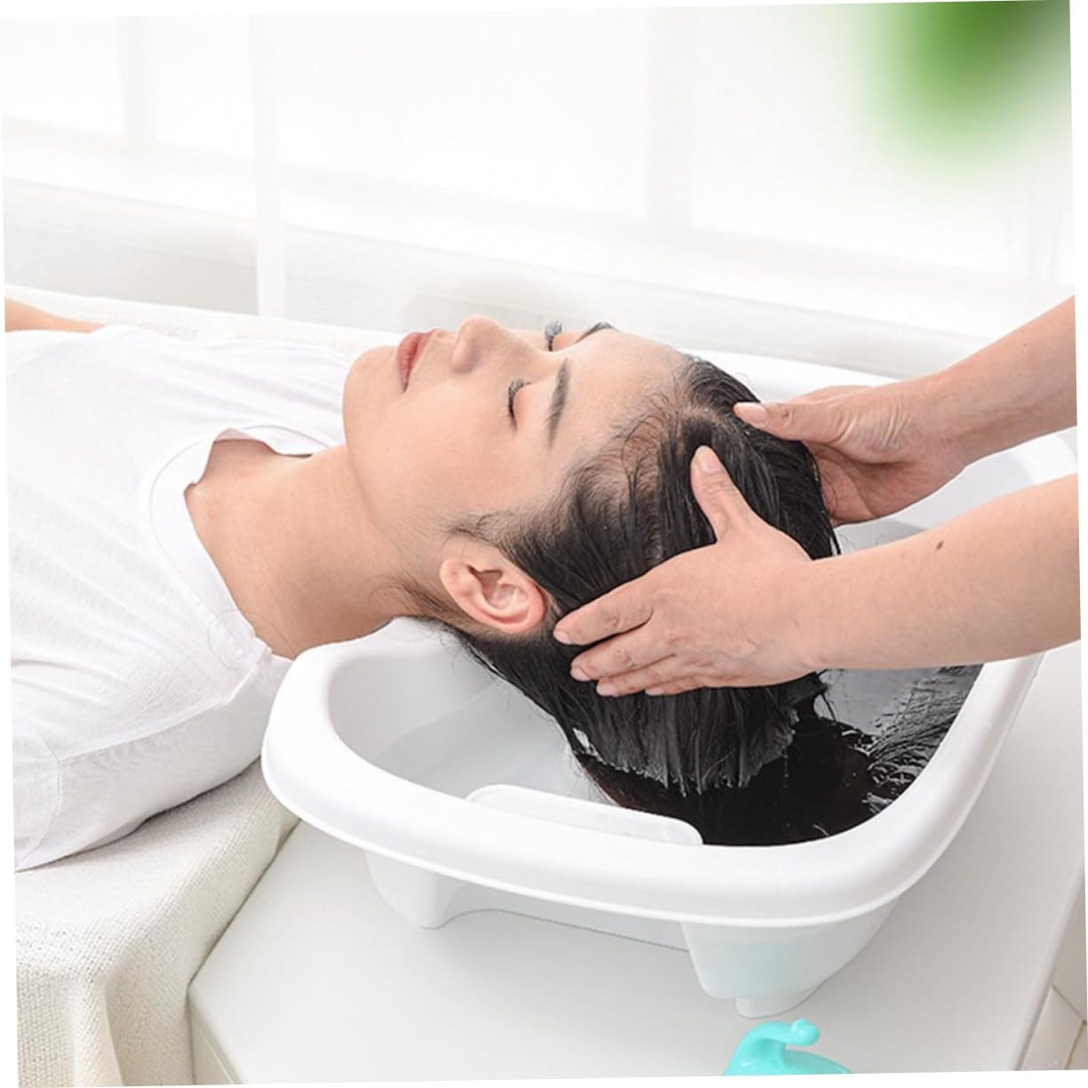 Haarwaschbecken aus Pp mit Ergonomischem Design und Hoher Tragfähigkeit bis 200kg Tragbares Waschbecken für Senioren und Schwangere zur Komfortablen Haarwäsche im Bett