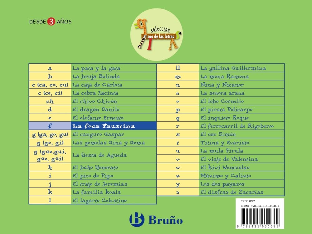 La foca Faustina: Juega con la f (El zoo de las letras / Zoo letters) (Spanish Edition) Paperback – Illustrated, October 31, 1998