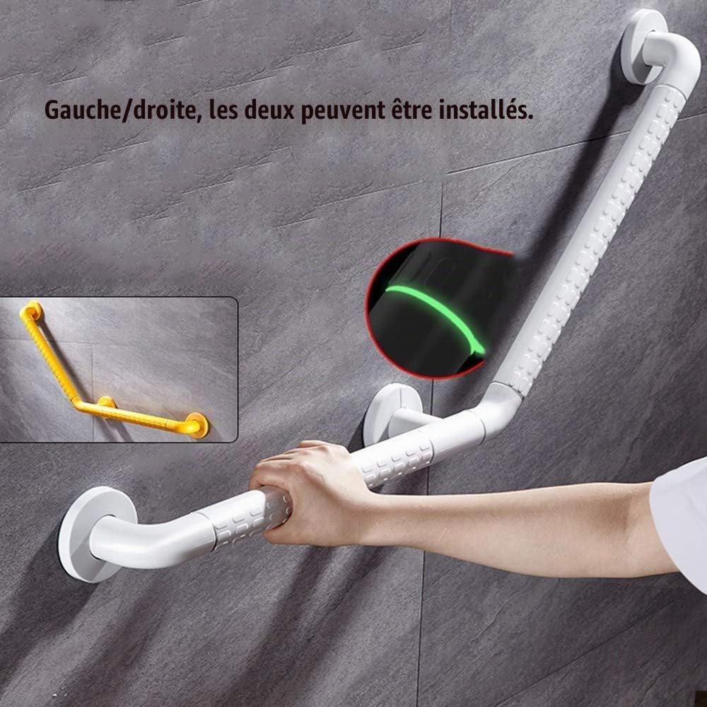 135° Barre D'appui Douche pour Baignoires Acier Inoxydable PVC Barre de Maintien pour Handicapés et Les Personnes âgées WC 40 * 60cm