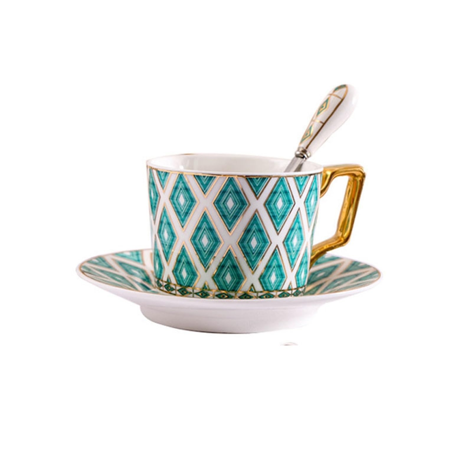 Filiżanka do kawy i herbaty ceramiczna popołudniowa filiżanka do herbaty kwiat zestaw do herbaty z tacą z łyżeczką filiżanka do espresso