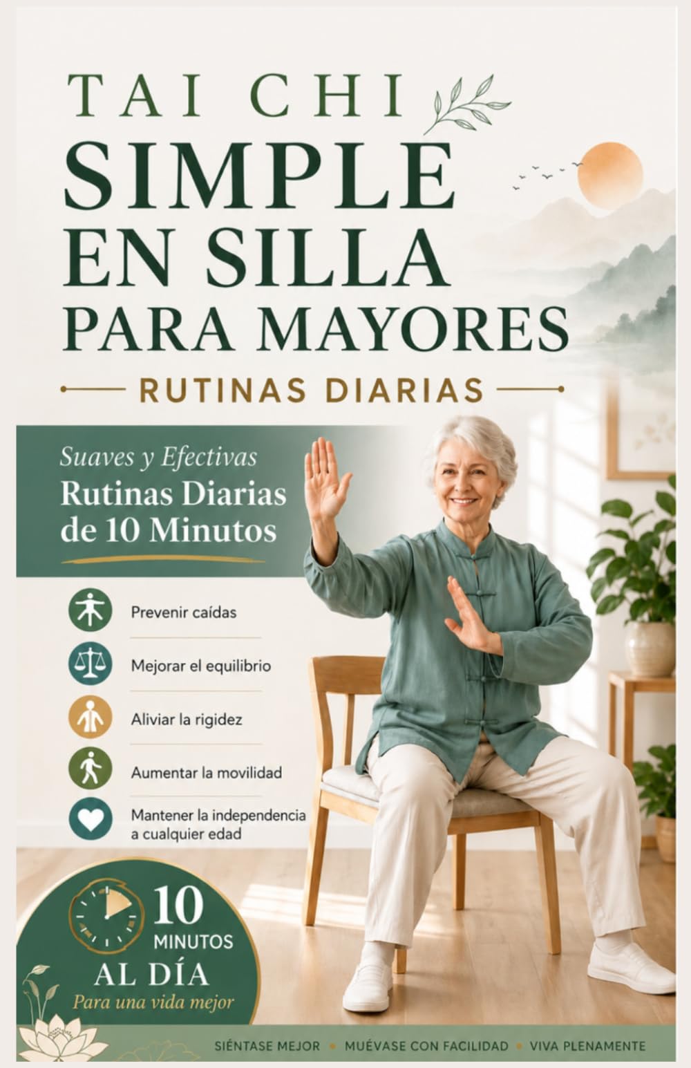TAI CHI EN SILLA SIMPLE PARA MAYORES: Rutinas diarias suaves y efectivas de 10 minutos para Previene caídas, mejora el equilibrio y alivia la rigidez. ... y mantén tu independencia a cualquier edad