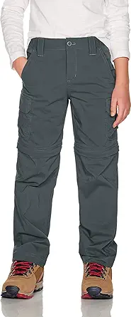 CQR Kids Youth Hiking Cargo Pants, UPF 50+ Quick Dry Convertible Zip Off Pants, Outdoor Camping Pants