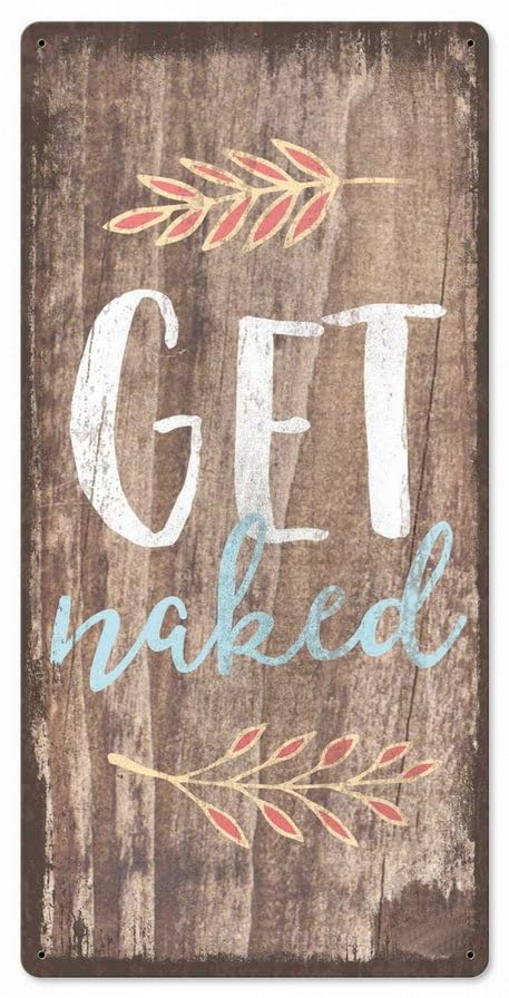 Targa In Latta Divertente Per Parete – Get Naked Unless… – 30x20 Cm, Stile Vintage Per Bar E Casa - 3