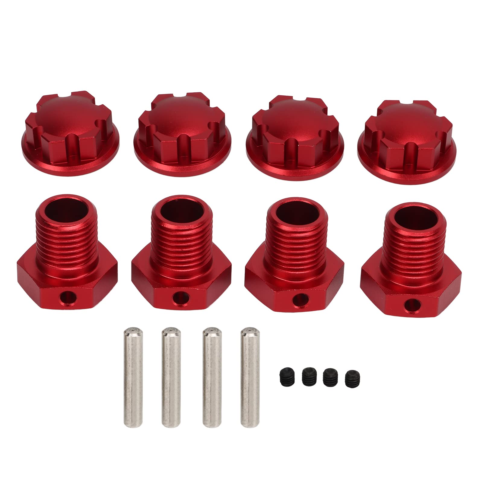 VGEBY 4 Dadi Esagonali Per Ruote RC Con Rondelle, Adattatori In Alluminio Per Auto 1/14 WLtoys 144001 (Blu A949-49R)