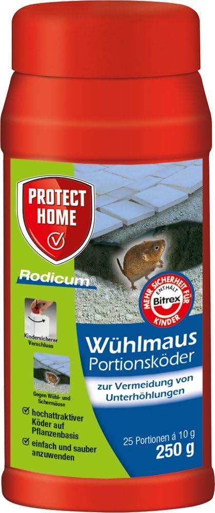 Protect Home Rodicum Wuhlmaus Portionskoder Ehem Bayer Garten Racumin Auslegefertige Koder Fur Koderboxen Mit Wuhlmausgift 250 G Amazon De Garten