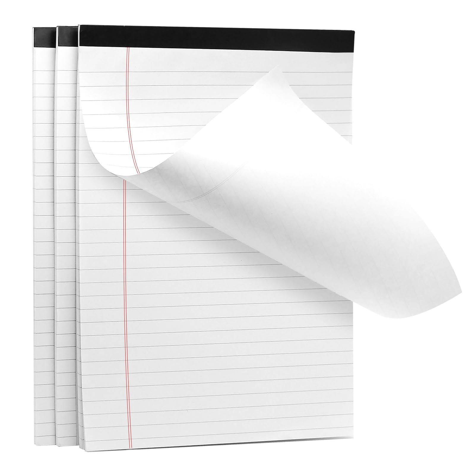 Lot de 3 blocs-notes A4 lignés - 30 feuilles par bloc - Blanc