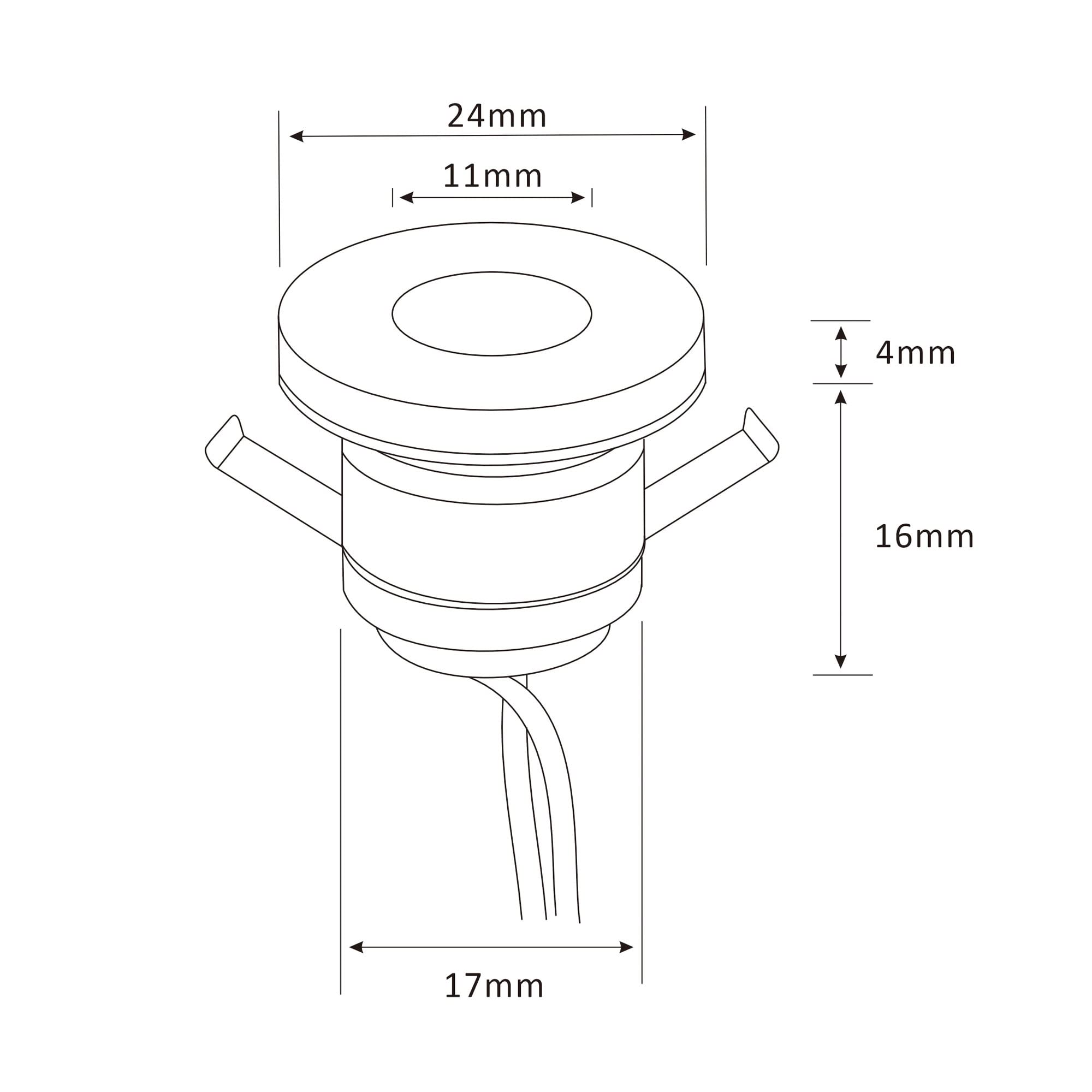 VBLED 4er Set 1W Mini-Einbauspot leuchtet vorne & seitlich 3000K LED-Mini Kleine Deckenleuchte Einbaustrahler Einbauleuchte Deckenleuchte Einbauleuchte Einbaustrahler Inkl. LED Trafo 12V DC