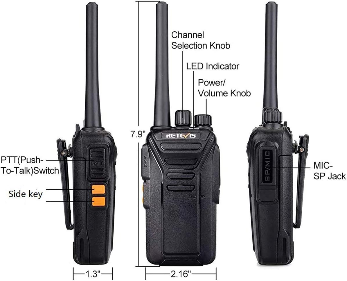 Retevis RT27 Walkie Talkies for Adults Long Range,2 Way Radio Rechargeable,VOX HandsFree,Heavy Duty,Portable FRS Two-way Radios for Commercial Retail Restaurant School(5 Pack)