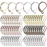 Earrings Hooks Leverback, 60pcs Leverback Earring Hooks Earwires Open Loop French Style for Earring