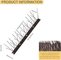 Vista 12 de OFFO Púas de pájaro negro premontadas para palomas y pájaros, cubre 10 pies de largo con acero inoxidable para valla de techo, buzón de ventana