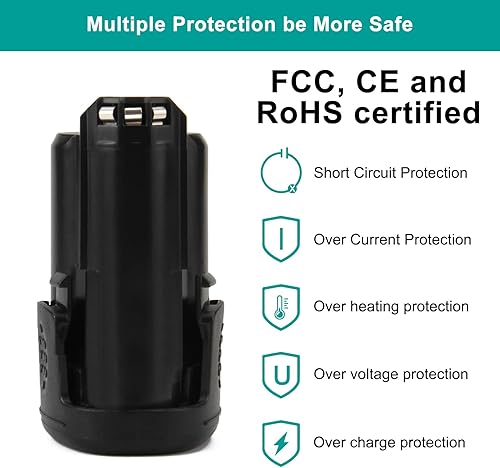 Miniatura 4 de CREABEST Reemplazo para batería de iones de litio de 12 V 3.0 Ah máx. 8200 8220 y 8300 herramientas inalámbricas incluyen un cargador de batería de