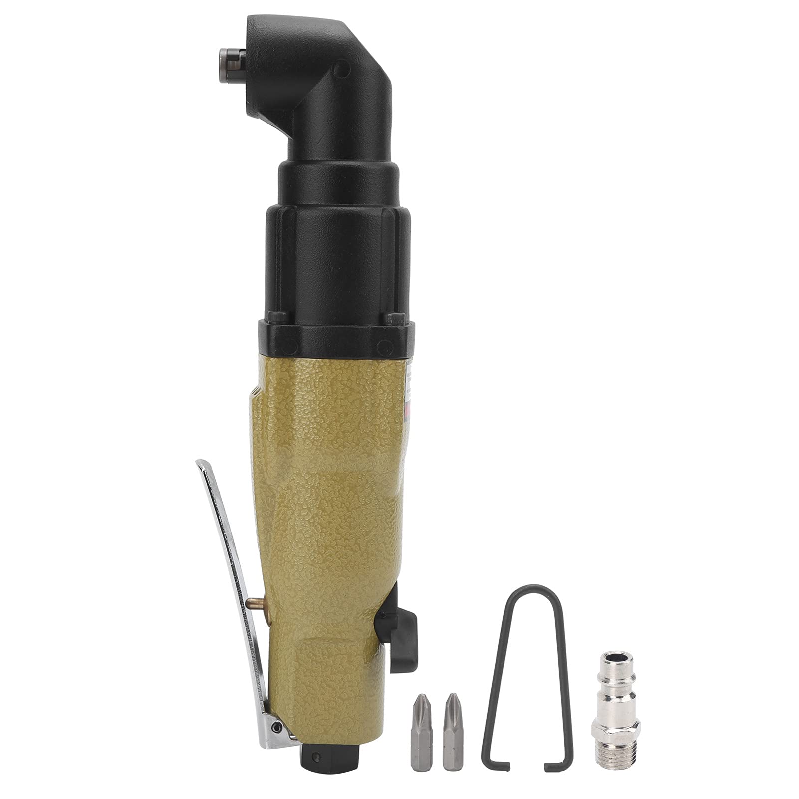 Destornillador neumático KP-810L, destornillador industrial de aire con par de torsión de 60 N·m, diseño de codo recto para espacios reducidos, cuerpo de acero aleado, capacidad (Estilo de la UE)