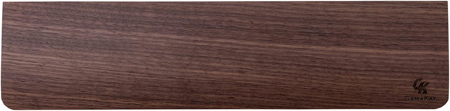 GK GAMAKAY Wooden Wrist Rest Pad, 12.8" Compact Ergonomic Walnut Wood Hand Wrist Rest for 60% 75% Mechanical Keyboard, Non-Slip Palm Pad for Comfortable Typing and Playing (for 75%)